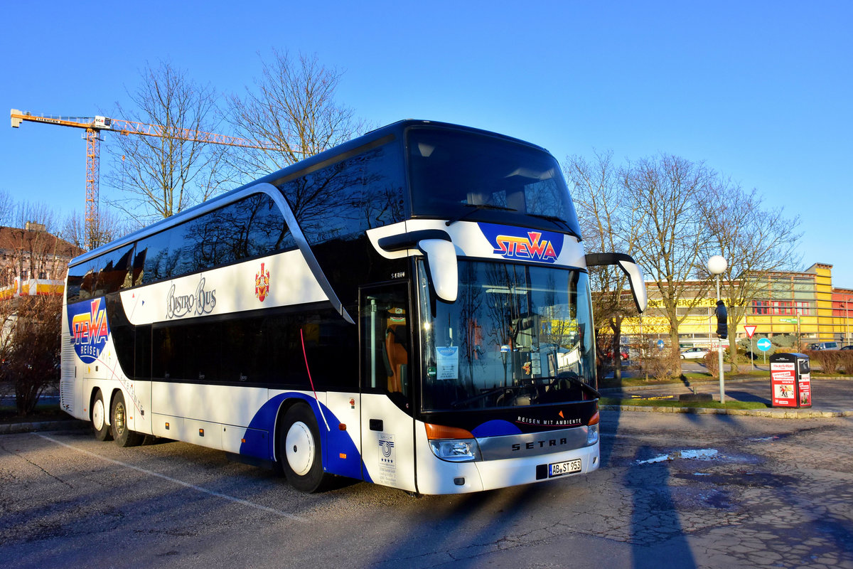 Setra 431 DT von STEWA Reisen aus der BRD in Krems.