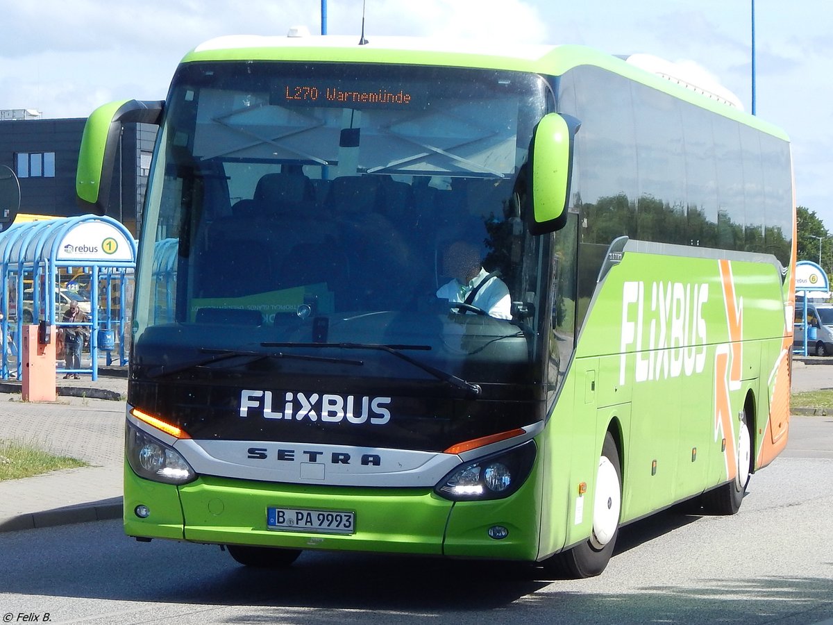 Setra 516 HD von Flixbus/Prima Klima Reisen aus Deutschland in Rostock.