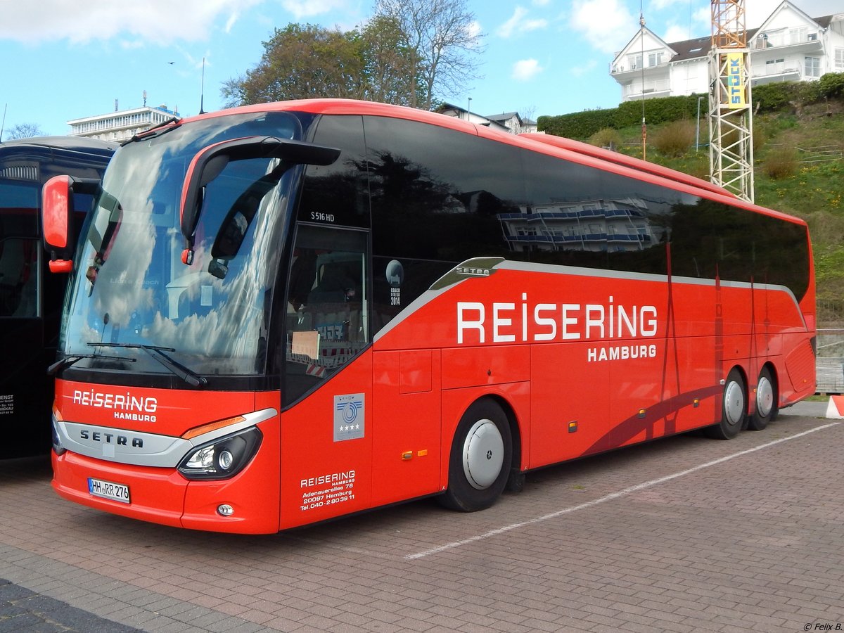 Setra 516 HD von Reisering Hamburg aus Deutschland im Stadthafen Sassnitz. 