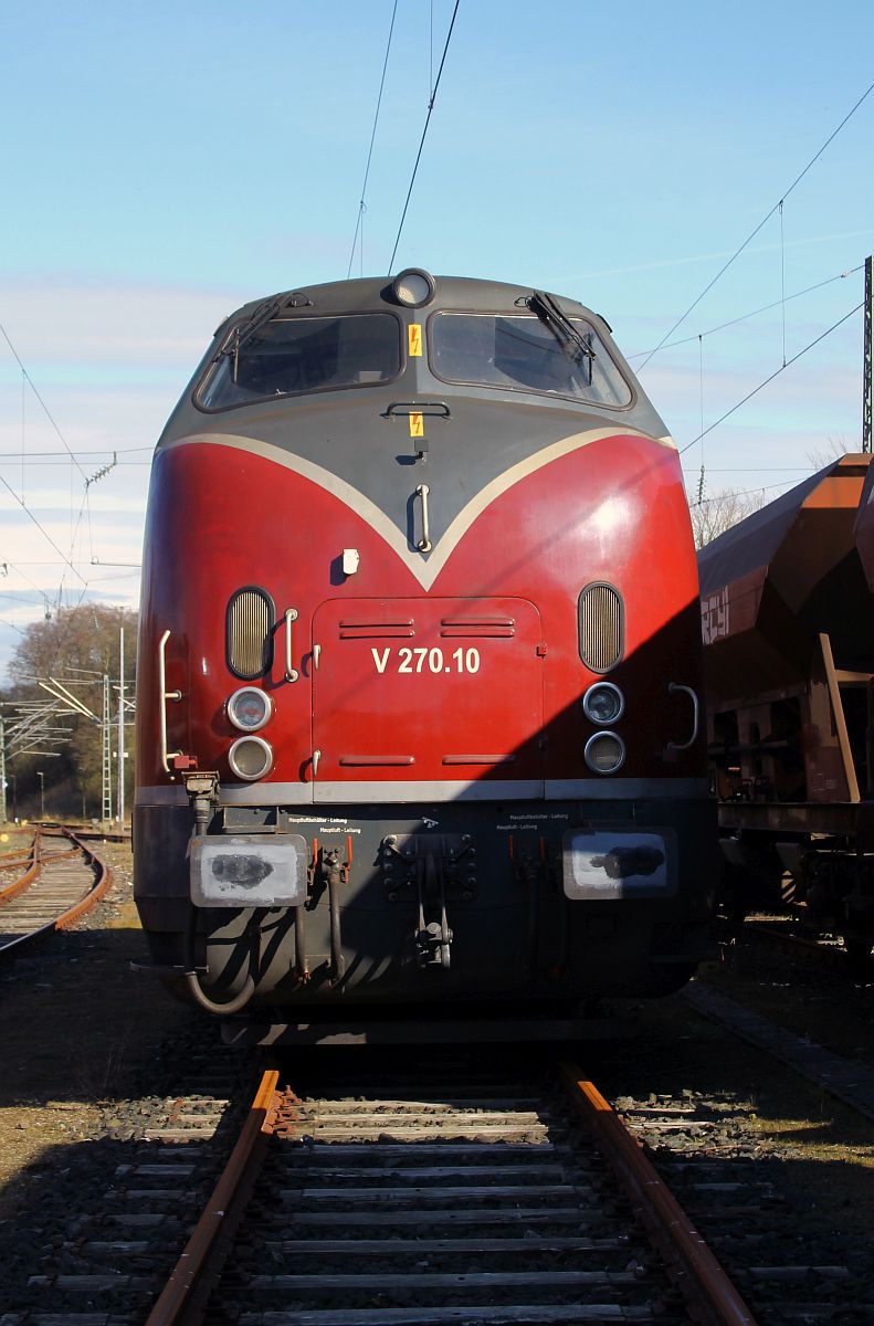 SGL 221 124-1, interne SGL Bezeichnung V 270.10, (REV/628/04.07.2019) im ehemaligen Bw Flensburg 07.04.2023