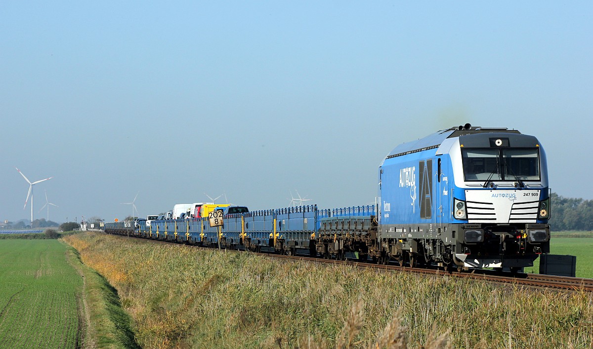 SIEAG/RDC 247 909  Anne  mit den  blauen  AZS gen Niebüll. 10.10.18