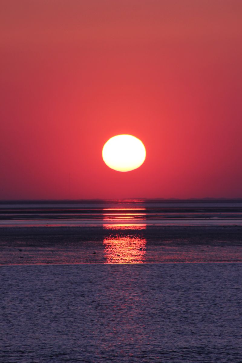 Sonnenuntergang Dagebüll Mole mit Blick auf Föhr 19.04.2019