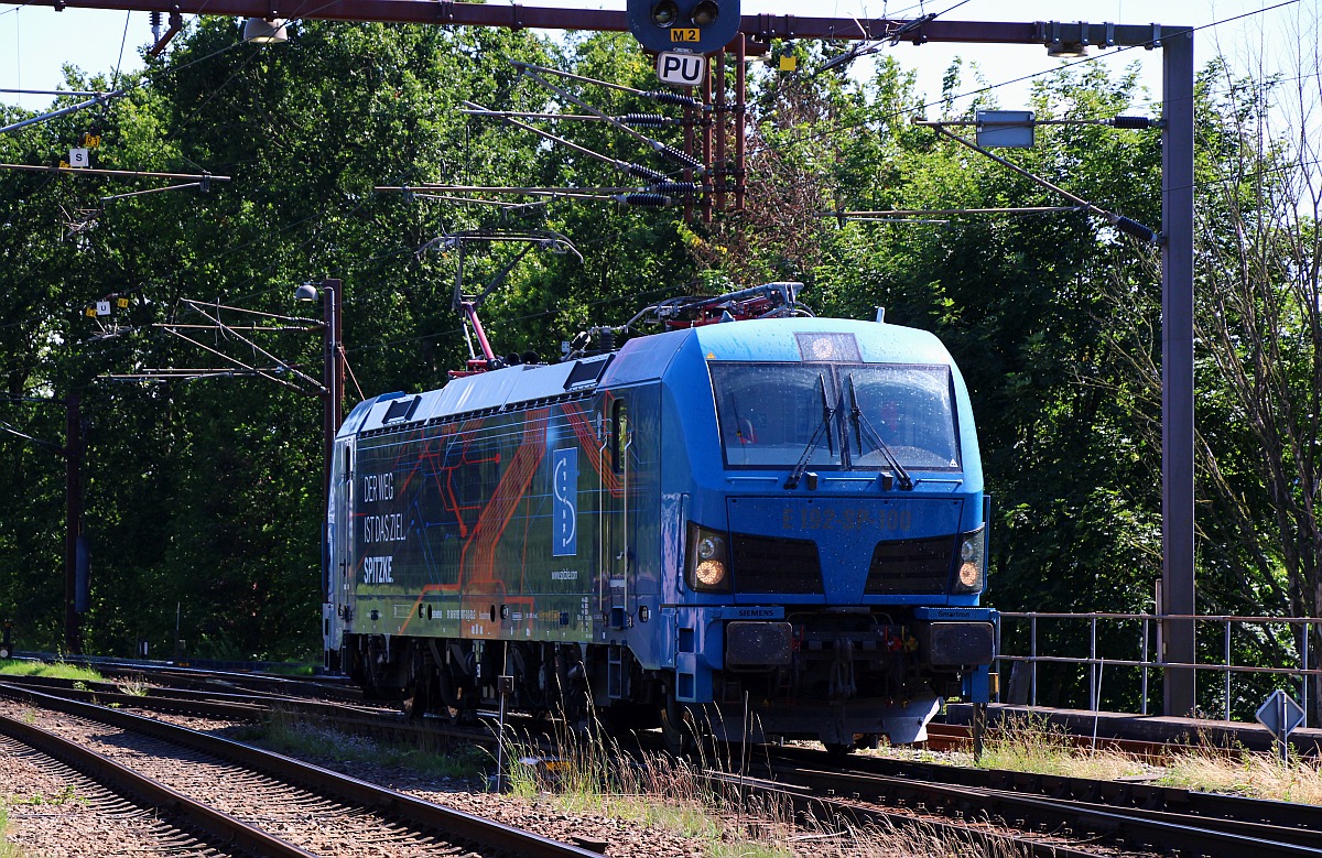 Spitzke E 192-SP-100 oder 192 007-3 REV/MMAL/14.06.19 auf Rangierfahrt im Bhf Pattburg/DK. 13.07.2022