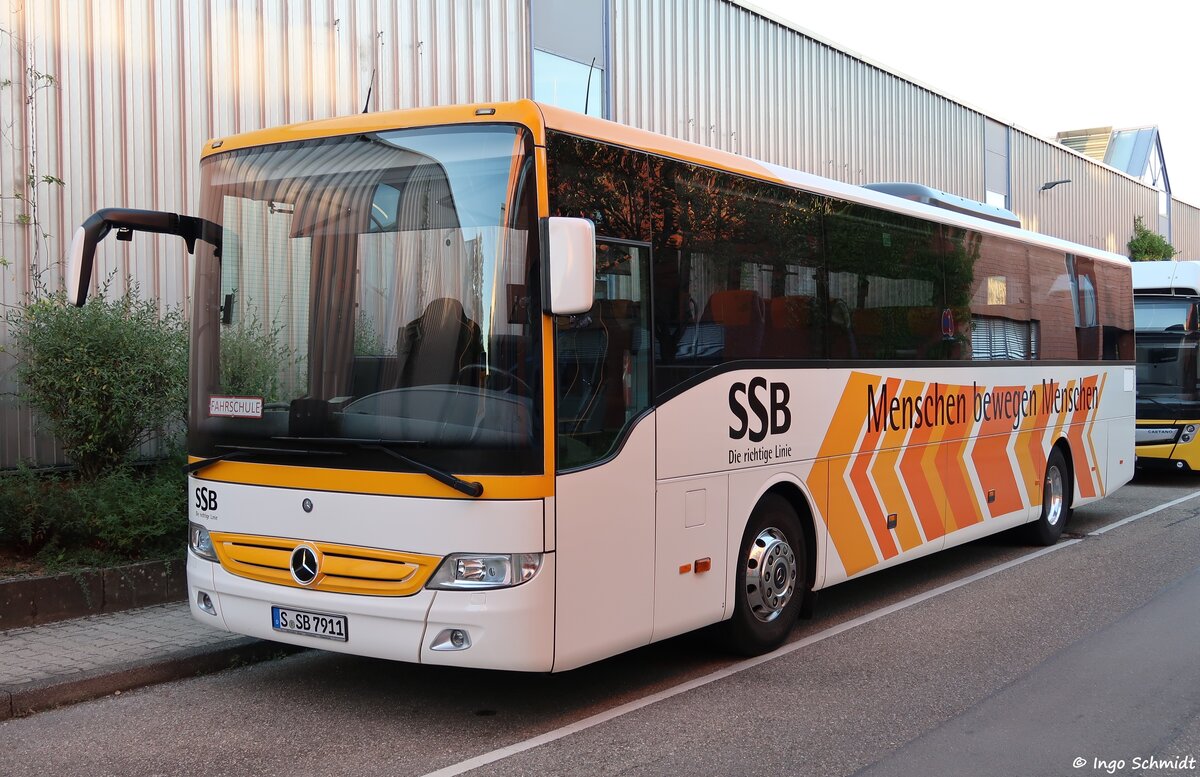 Stuttgarter Straßenbahnen (SSB) | Fahrschule | Nr. 7911 | S-SB 7911 | Mercedes-Benz Tourismo II RH | 25.09.2023 in Stuttgart