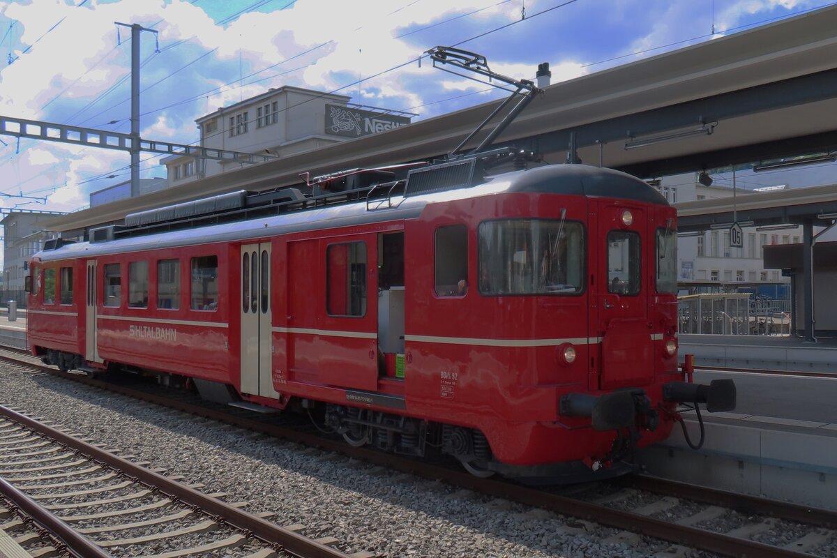 SZU Bt92 'HORGEN' steht am 17 Mai 2025 in Konolfingen während das grosse Bahnspektakel  150 Jahre Emmentalbahn .  