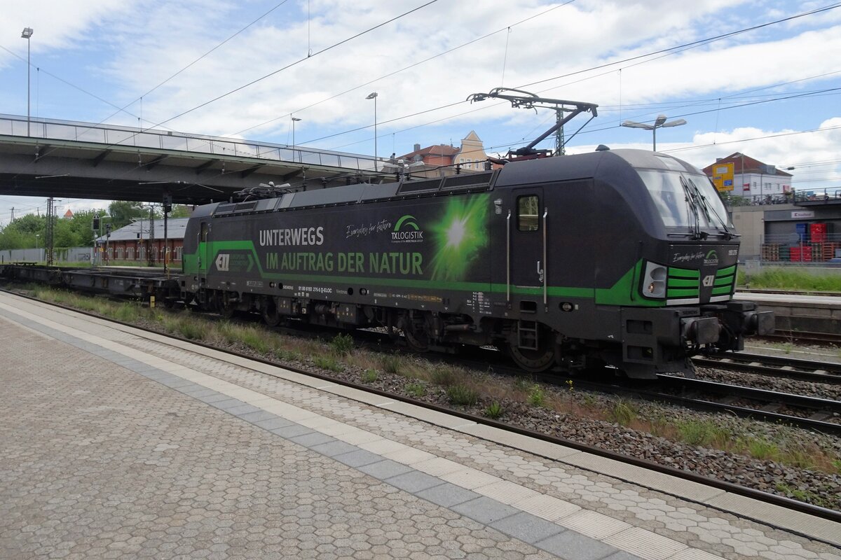 TX Log 193 275 durchfahrt mit ein leeren KLV Regensburg Hbf am 27 Mai 2022.