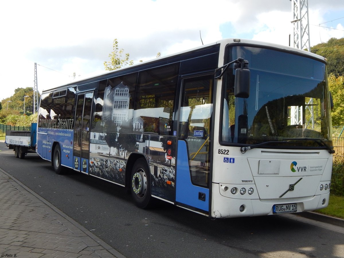 Volvo 8700 der VVR mit Fahrradanhänger in Sassnitz.