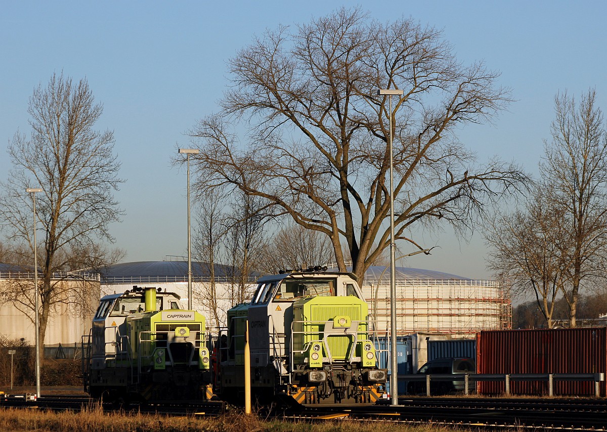 Vossloh G6 Pärchen 650 091 und 092 abgestellt am Eurogate Terminal HH Dradenau. 16.02.2019