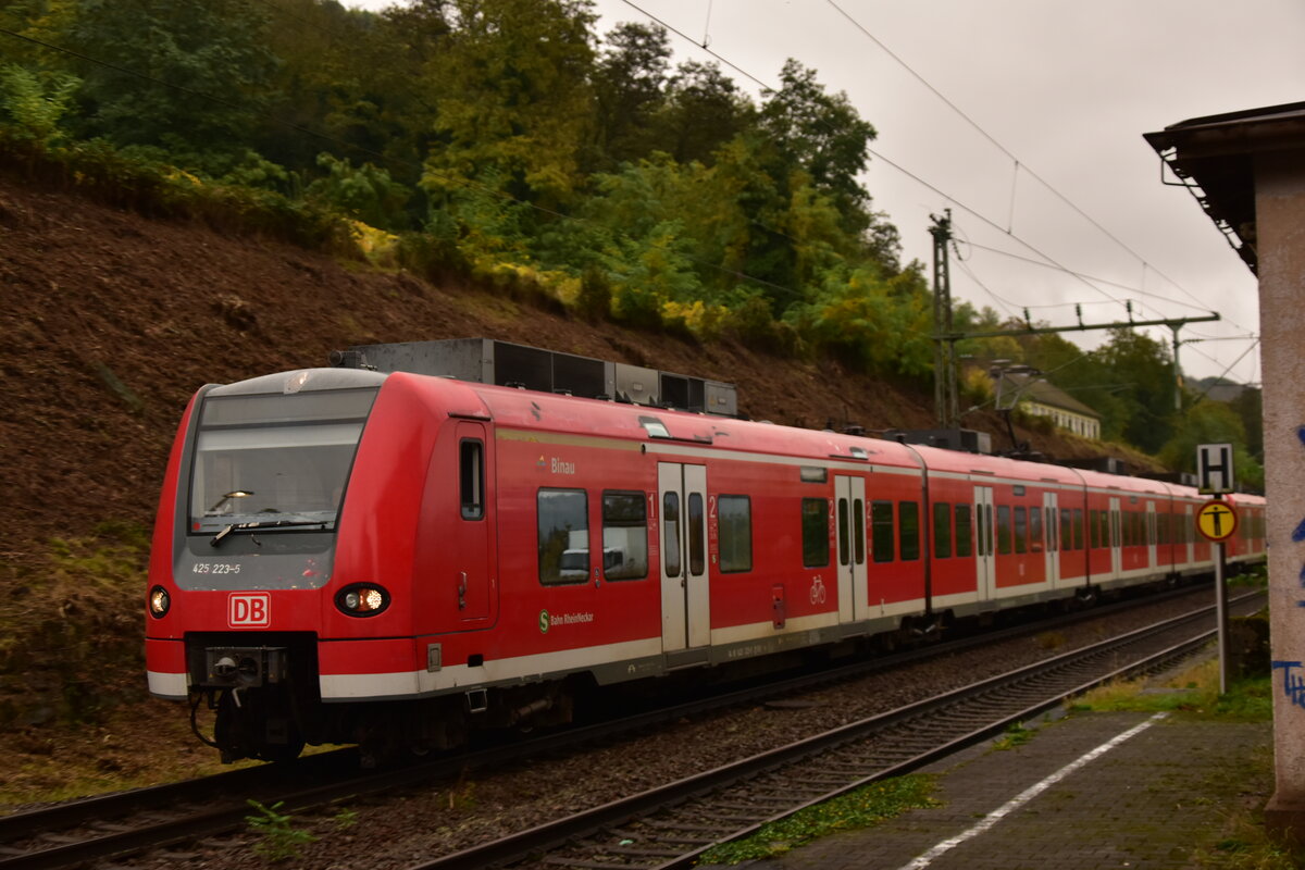 Während der Streckensperrung der Kbs705 zwischen Eberbach und Neckargemünd über mehrere Monate hinweg,  versahen Triebwagen der Baureihe 425 den Dienst als Ersatzzug zwischen Bad Friedrichshall Hbf und Neckarelz. Hier konnte ich den 425 233 in Neckarzimmern ablichten.