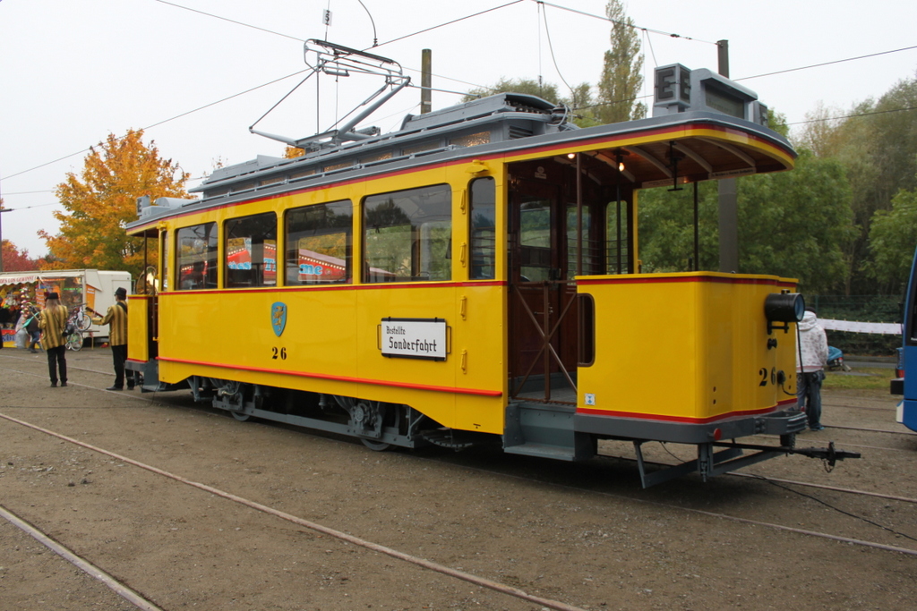 Wagen 26 stand am 16.10.2016 vor dem Depot 12 in Rostock-Marienehe.