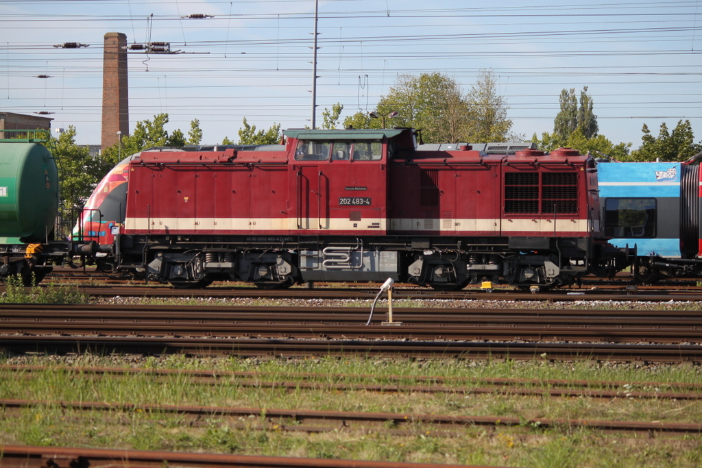 WFL 203 483-4 stand am Morgen des 08.09.2018 im Rostocker Hbf.