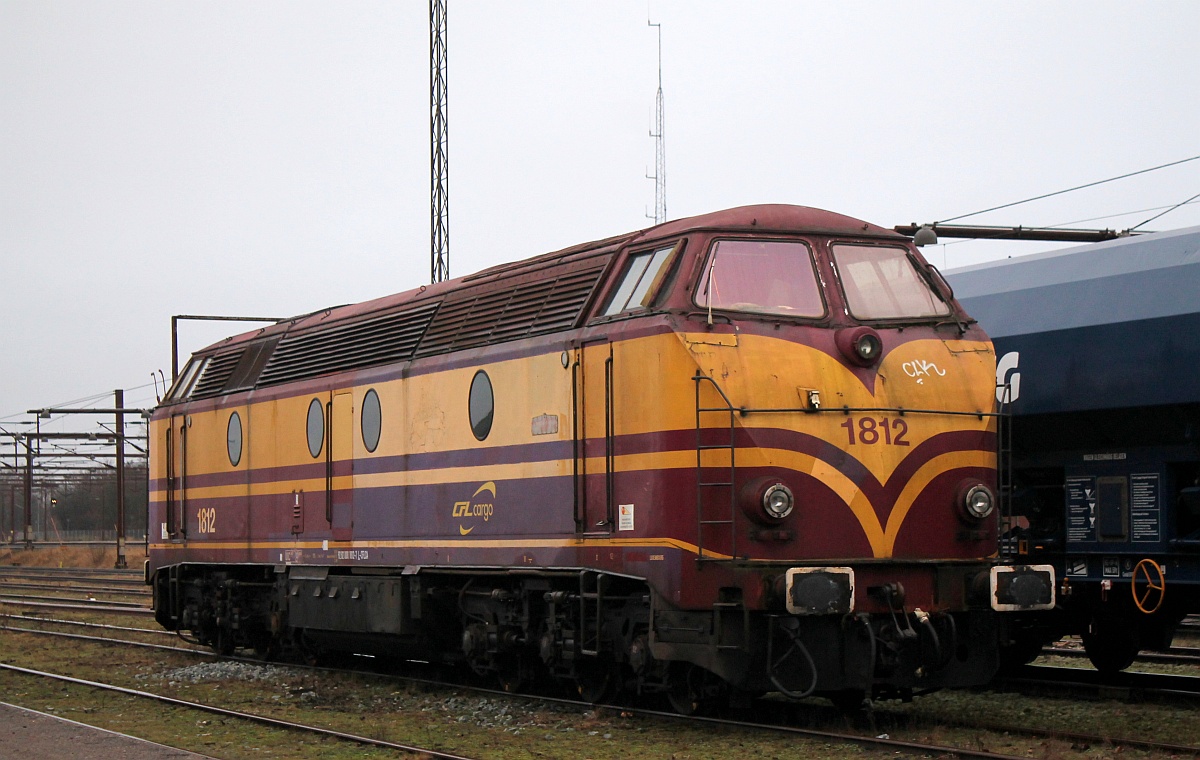 Wieder aktiv im Dienst....CFL Cargo 1812 abgestellt im gbf Padborg/DK. 07.01.2017