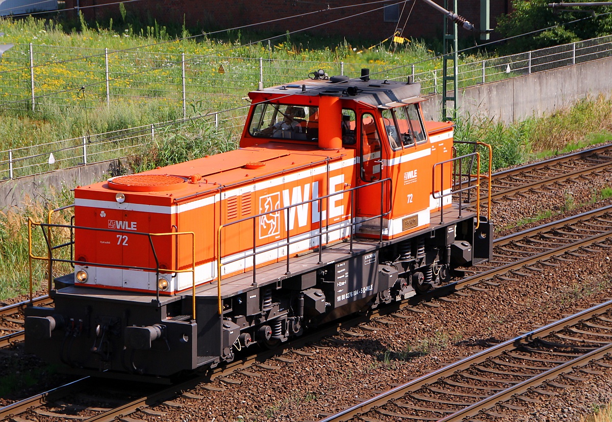 WLE 72(MaK 1000806/Bj 1982/G 1204 BB,9880 0 276 004-5)auf Rangierfahrt aufgenommen HH-Dradenau. 06.08.2014