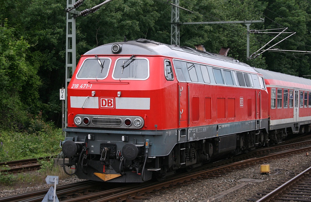 Zur Verstärkung aus Kempten gekommen wurde 218 471-1 während der Kieler Woche eingesetzt. Kiel 23.06.12