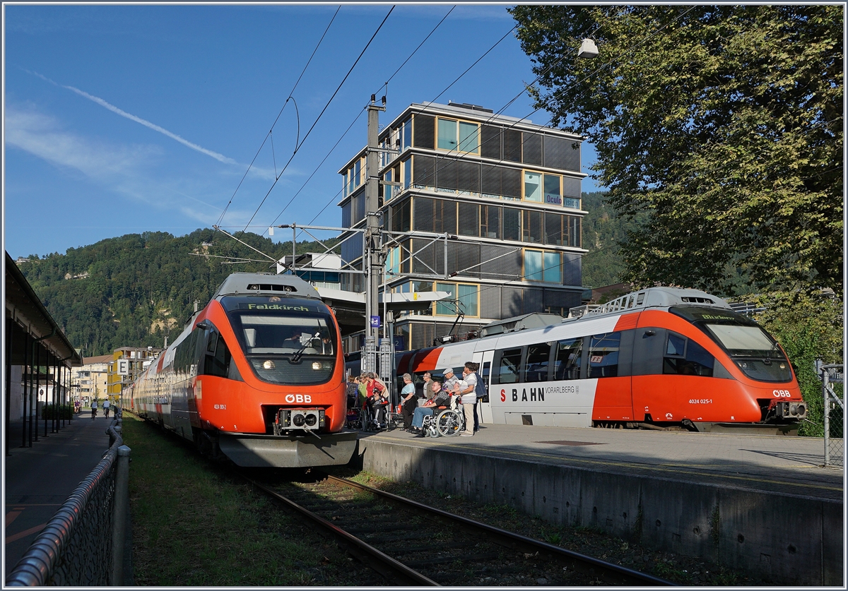 Zwei ÖBB ET 4024 in Bregenz Hafen.
8. Sept. 2016