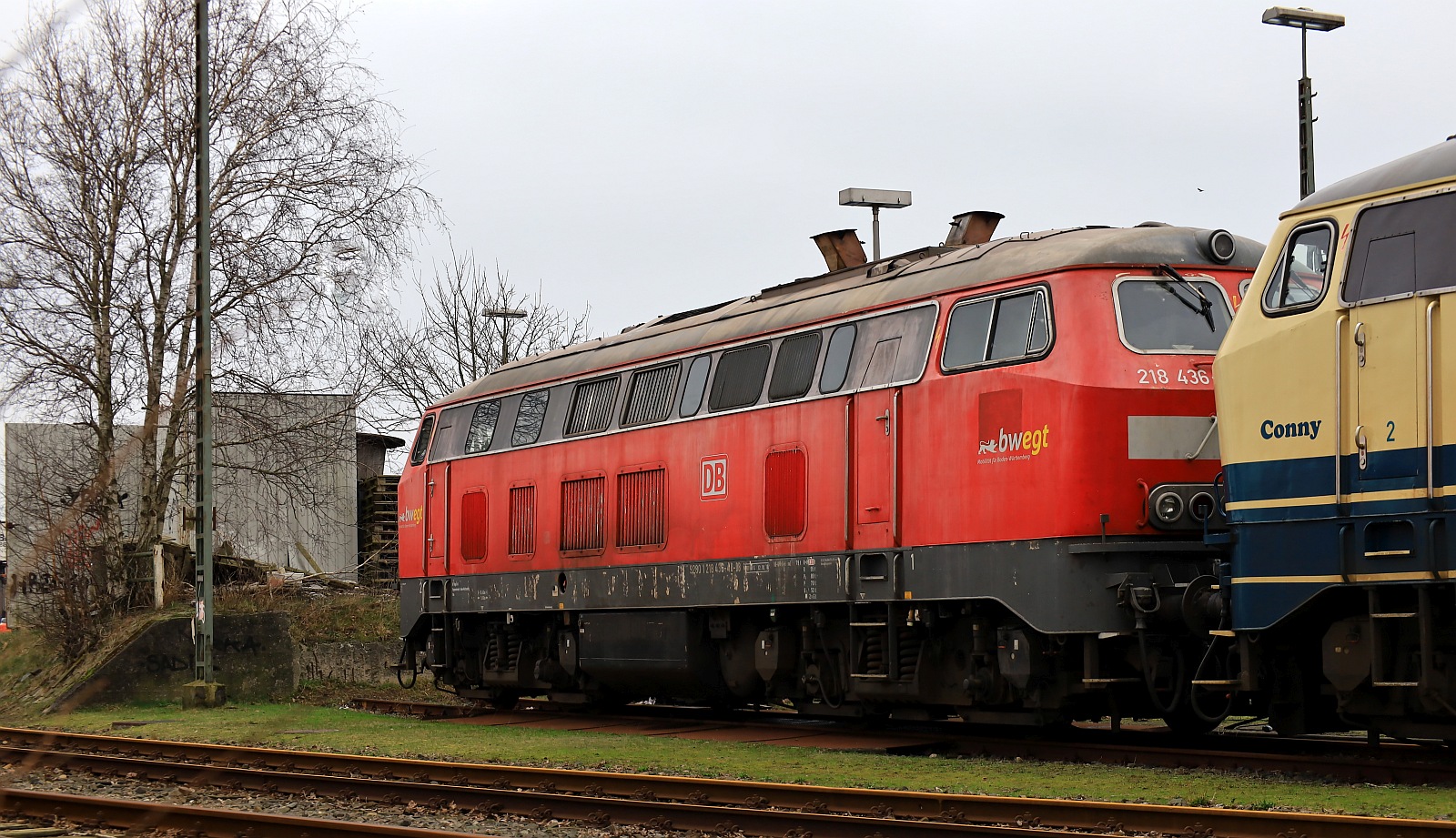 DB 218 436-4  Flodder  weiterhin abgestellt am/im Gbf Niebll. 27.02.2024 