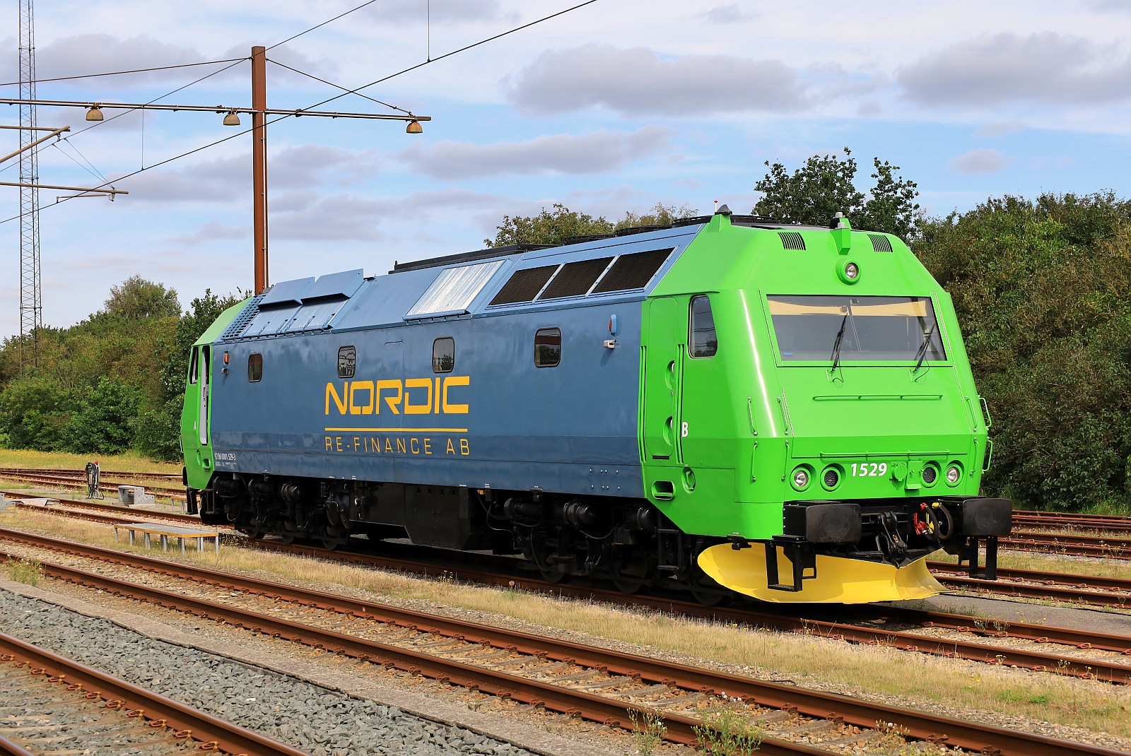 NORDIC RE Finance AB TMe 1529 macht in den nächsten Tagen Probefahrten zwischen Tinglev und Vojens. Tinglev 24.08.2023 Bild 1