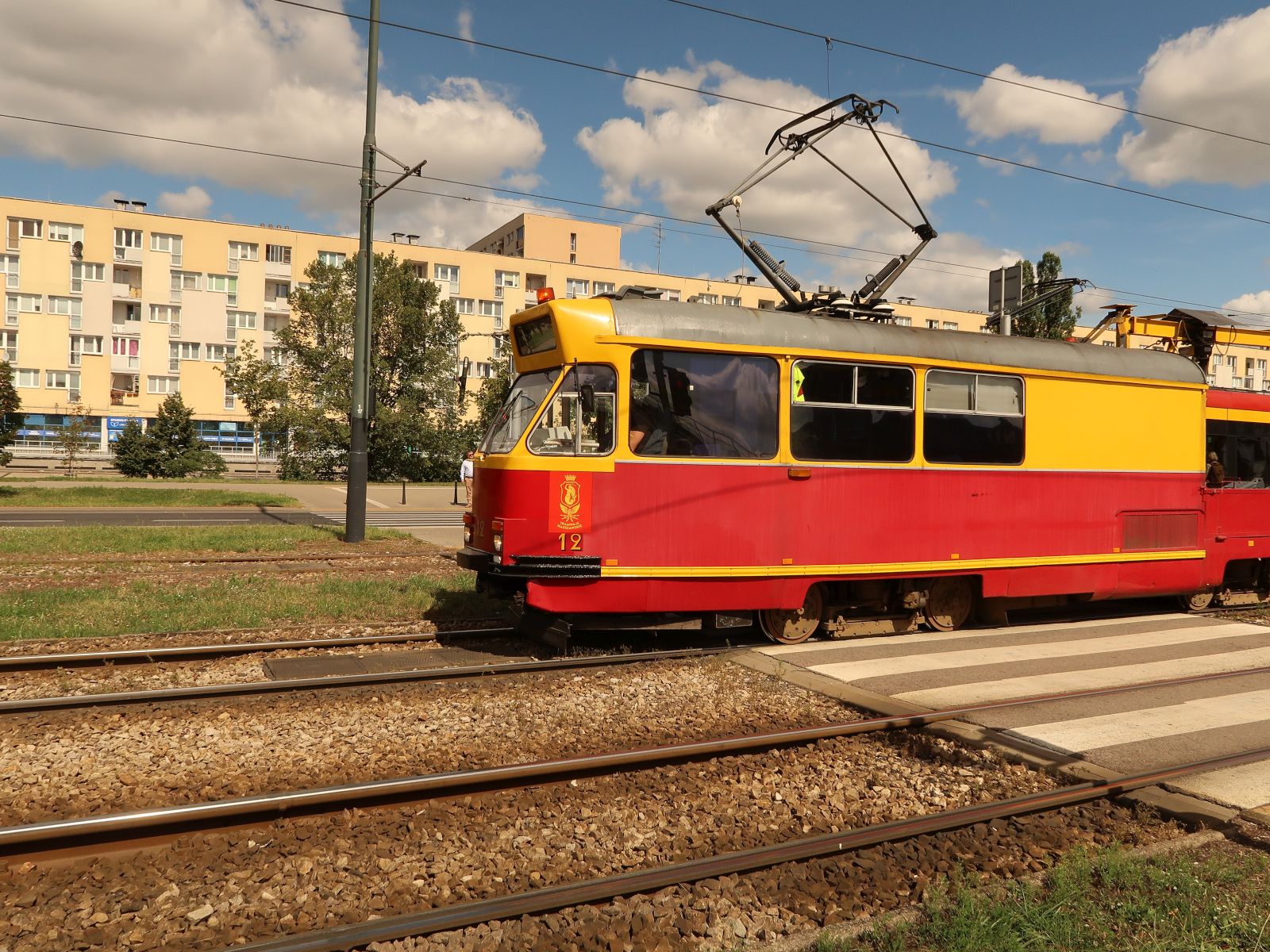 TW (Tramwaje Warszawskie sp. z o.o.) tram Nummer 12 Konstal 13N Baujajr 1962. Kijowska, Warschau 11-08-2025.

TW (Tramwaje Warszawskie sp. z o.o.) tram 12 Konstal 13N bouwjaar 1962. verbouwd als werktram. Kijowska, Warschau 11-08-2025.