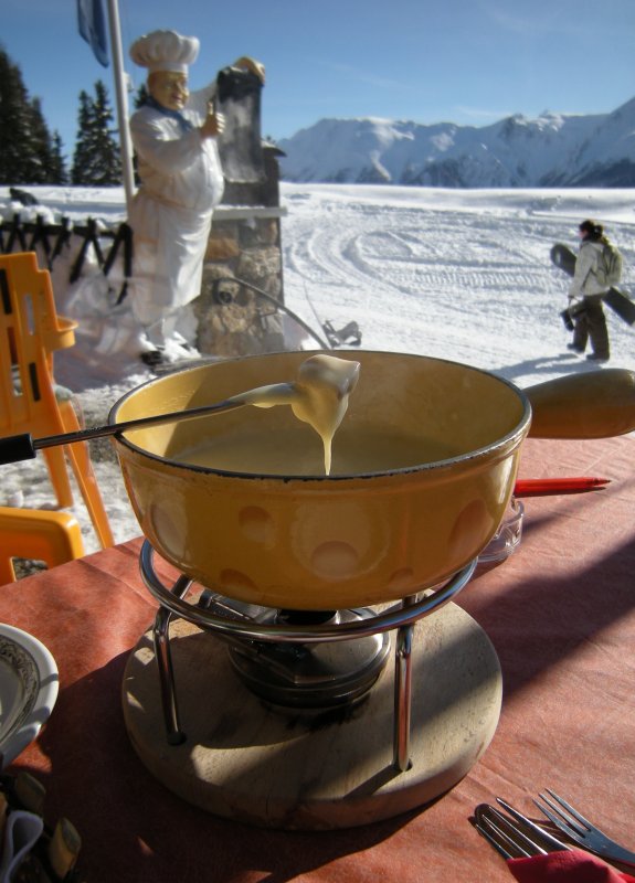 Rasch, damit nichts anbrennt, von der Walliser Alp ins Internet: Unser heute Mittag genossenes Fondue
29. Jan. 2009 