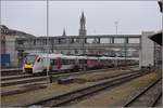 Class 745, Überführungsfahrt des neuen elektrischen Flirt UK beim ersten Stopp in Konstanz.