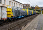 2 x 4-achsiger Flachwagen in Sonderbauart (Doppelwagen) bzw.