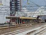 Gleis 5 bis 8 während Bauarbeiten an Gleis 7 bis 10. Bahnhof Leiden Centraal 08-04-2019.

Spoor 5t/m 8 tijdens werkzaamheden spoor 7 t/m 10 Leiden Centraal 08-04-2019. 