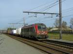 SNCF Lok 36028 mit Containerzug Gleis 4 Antwerpen Noorderdokken 31-10-2014.