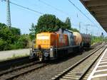 BEG (Bocholter Eisenbahn Gesellschaft mbH) Diesellok 295 057-4  Dinslaken Kobras  Gleis 2 Emmerich am Rhein 03-07-2015.