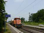 BEG (Bocholter Eisenbahn Gesellschaft) Diesellokomotive275 103-7 (98 80 1275 103-7 D-NRAIL) mit Aufschrift  North Rail  Baujahr 1993 Bahnhof Empel-Rees 18-06-2021.