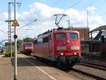 DB Cargo Lok 151 061-9 und 152 080-8 Gleis 2 Salzbergen, 17-08-2018.
