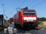 DB Cargo Locomotive 189 080-5 Bahnbergang Devesstrae, Salzbergen 23-07-2019.
