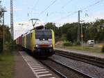 Rail Force One Lokomotive 189 202-5 (91 80 6189 202-5 D-DISPO) mit Schwesterlok Gleis 1 Bahnhof Empel-Rees 16-09-2022.