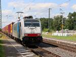 Lineas Lokomotive 186 502-1 (91 80 6186 502-1 D-Rpool) Gleis 1 Bahnhof Empel-Rees 11-07-2024.