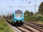 Keolis Eurobahn Stadler FLIRT Triebzug ET 4 02 Gleis 3 Bahnhof Salzbergen 27-08-2025. 

Keolis Eurobahn Stadler FLIRT treinstel ET 4 02 spoor 3 station Salzbergen 27-08-2025.
