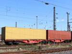 Sggrs DB Cargo Gelenk-Containertragwagen mit Nummer 31 TEN 80 D-DB 4850 691-5 G�terbahnhof Oberhausen West 11-07-2024.