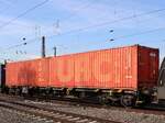 Sgnss MFD Rail Drehgestell-Containertragwagen mit Nummer 37 TEN 80 D-MFDR 4565 563-6 G�terbahnhof Oberhausen West 18-10-2024.