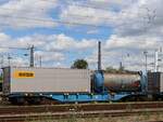 Sgnss Eurowagon Drehgestell-Containertragwagen aus Holland mit Nummer 33 TEN 84 NL-EUWAG 4524 027-2 G�terbahnhof Oberhausen West Deutschland 11-07-2024.