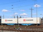 Sggrs Eurowagon Gelenk-Containertragwagen aus Holland mit Nummer 37 TEN 84 NL-EUWAG 4950 ???-? G�terbhanhof Oberhausen West, Duitsland 11-07-2024.