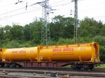 Sgns Drehgestell-Containertragwagen mit  Max Bgel  Container und Nummer 31 TEN RIV 80 4558 626 Rangierbahnhof Kln Gremberg 08-07-2016.