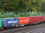 Sggrs Gelenk-Containertragwagen der AAE (Ahaus Alsttter Eisenbahn AG) mit Nummer 37 RIV 80 D-AAEC 4950 786-6 Abzweig Lotharstrasse, Forsthausweg, Duisburg 20-10-2016.