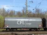 Shimms Coilwagen von CFL Cargo aus Luxemburg mit Nummer 31 RIV 82 L-CFLCA 4768 003-2 Rangierbahhof Kln Gremberg, Deutschland 31-03-2017.