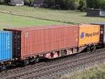 Sgns DB Cargo Drehgestell-Containertragwagen mit Nummer 31 TEN 80 D-DB 4543 342-8 Baumannstrasse, Praest 16-09-2022.
