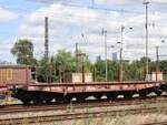 Sammnps DB Cargo Drehgestell-Flachwagen mit Nummer 31 RIV 80 D-DB 4827 009-0 Gterbahnhof Oberhausen West 11-07-2024.

Sammnps zesassige platte wagen van DB Cargo met nummer 31 RIV 80 D-DB 4827 009-0 goederenstation Oberhausen West 11-07-2024.