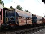 Sggrrs Tragwageneinheiten aus �sterreich mit Innofreight container und Nummer 31 TEN 81-A-IF 4854 313-1 Gleis 3 Bahnhof Kaldenkirchen, Deutschland 24-07-2025.