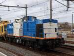 VolkerRail Diesellokomotive 203-1 mit dem Name  Tom  (92 84 2284 601-6 NL-VRR) Bahnhof Amersfoort centraal 12-03-2026.