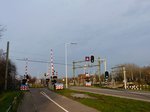 Bahnübergang Strecke Leiden-Woerden-Utrecht.