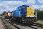 In Baasrode Noord können während das  Scheldeland in Stoom  Wochenende dort ausgestellte Dieselloks fotografiert werden und die ganz renovernert Infrabel 7793 war am 6 Juli 2024 dabei.