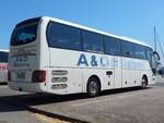 MAN Lion's Coach von Bushandel Röttgen und angemietet von A&O Reisen aus Deutschland im Stadthafen Sassnitz.