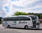 Mercedes Travego von Garber Reisen aus sterreich im Juni 2015 in Krems gesehen.