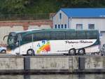 Mercedes Travego von Peters-Reisen aus Deutschland im Stadthafen Sassnitz.